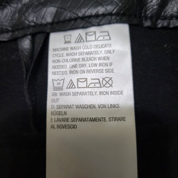 J Jason Wu Sz 10 Pants Faux Leather Croc Texture Cropped Culotte Wide Leg Black - Picture 8 of 11